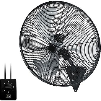 TMWINGS 24" Wall Mount Fan with 3 Speed High Velocity Fan for Garage,Black