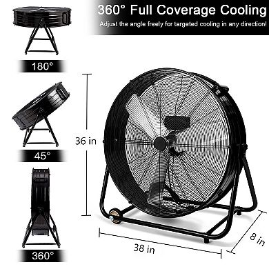 TMWINGS 36 Inch Industrial Fan High Velocity Fan 3 Speed Black