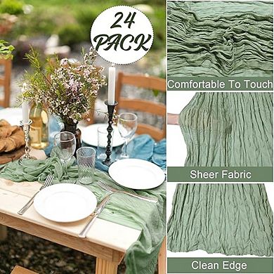 Cheesecloth Table Runners Boho Gauze, Rustic Sheer Fabric for Wedding & Party