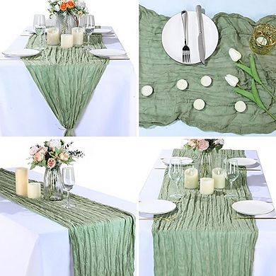 Cheesecloth Table Runners Boho Gauze, Rustic Sheer Fabric for Wedding & Party