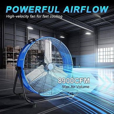 TMWINGS 24 Inch Industrial Fan High Velocity Fan 3 Speed Blue