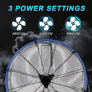 TMWINGS 24 Inch Industrial Fan High Velocity Fan 3 Speed Blue
