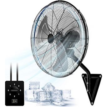 TMWINGS 20" Wall Mount Fan with 3 Speed High Velocity Fan for Garage,Black