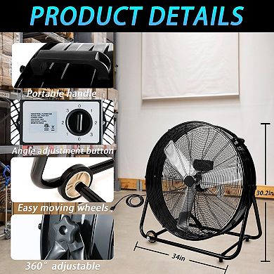 TMWINGS 30 Inch Industrial Fan High Velocity Fan 3 Speed