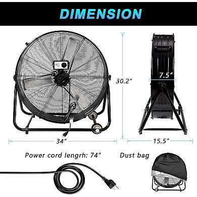 TMWINGS 30 Inch Industrial Fan High Velocity Fan 3 Speed
