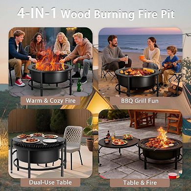 52" Fire Pits with 26" Fire Stove and Table