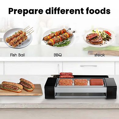 TMWINGS Electric Hot Dog Roller Grill Machine, 800W Compact Sausage Cooker with 5 Non-Stick Rollers