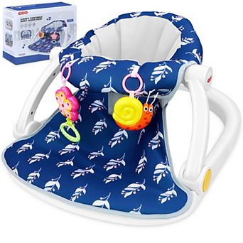 YEVYO Baby Floor Seat Sit Me Up Chair, 360° Safety Surround with Music & Toys for 6 - 18 Months