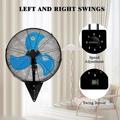 TMWINGS 20" Wall Mount Fan with 3 Speed High Velocity Fan for Garage,Blue