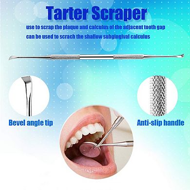 YEVYO 6 Pcs Teeth Picking Tools Teeth Cleaning Kit - Dental Tools with Dental Pick, Tartar Scraper