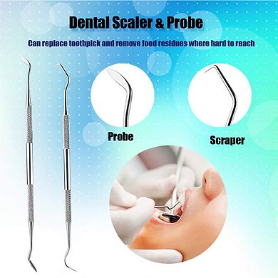YEVYO 6 Pcs Teeth Picking Tools Teeth Cleaning Kit - Dental Tools with Dental Pick, Tartar Scraper