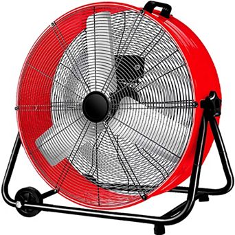 TMWINGS 24 Inch Industrial Fan High Velocity Fan 3 Speed Red
