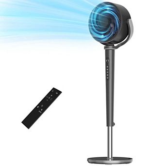 TMWINGS 32 Speeds Pedestal Fan with Remote Control & LED Light, Quiet Floor Fan Equipped