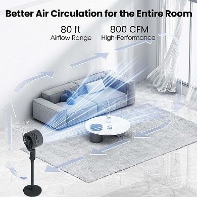 TMWINGS 32 Speeds Pedestal Fan with Remote Control & LED Light, Quiet Floor Fan Equipped
