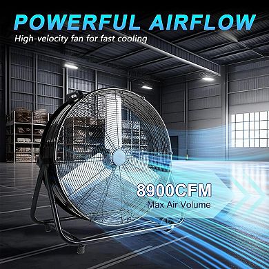 TMWINGS 24 Inch Industrial Fan High Velocity Fan 3 Speed Black