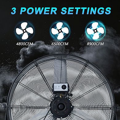TMWINGS 24 Inch Industrial Fan High Velocity Fan 3 Speed Black
