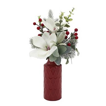 St. Nicholas Square® Artificial Amaryllis Arrangement in Ceramic Vase