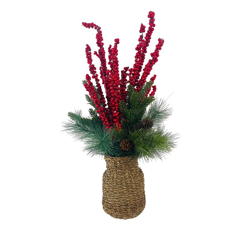 St. Nicholas Square® 30-Inch Artificial Berry Pine Willow Arrangement ...