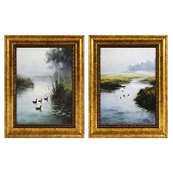Ducks in Creek Framed Wall Decor