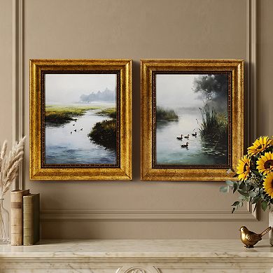 Ducks in Creek Framed Wall Decor