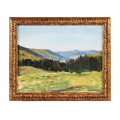 Set of 2 Highland Landscape Painting Framed Wall Decor