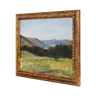 Set of 2 Highland Landscape Painting Framed Wall Decor
