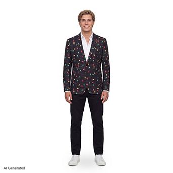 Men's Christmas Photo Real Light-Up Blazer