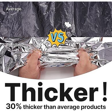 3-Pack Silver Foil Tablecloths, Rectangle, Waterproof, Disposable, Durable