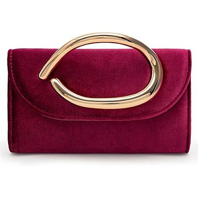 Women's Envelope Clutch Metal Handle Crossbody Purse for Events