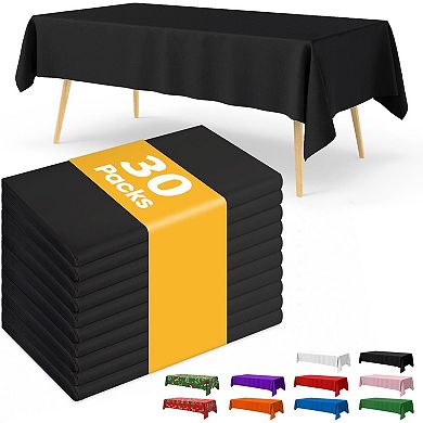 30-Pack Disposable Tablecloths, Rectangle, Waterproof, Durable