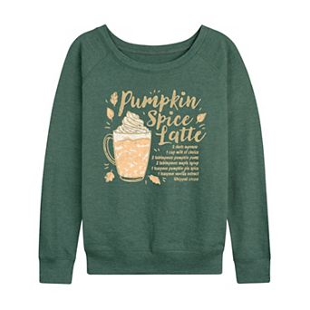 Women's Pumpkin Spice Latte Recipe French Terry Long Sleeve Tee