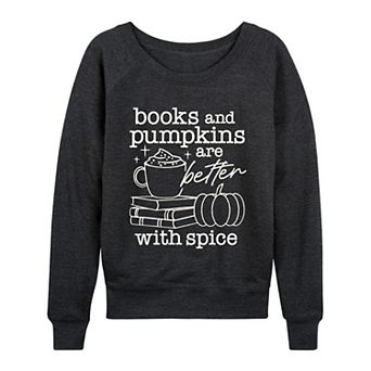 Women's Books & Pumpkins French Terry Long Sleeve Tee