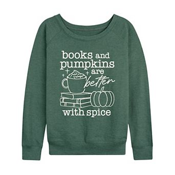 Women's Books & Pumpkins French Terry Long Sleeve Tee