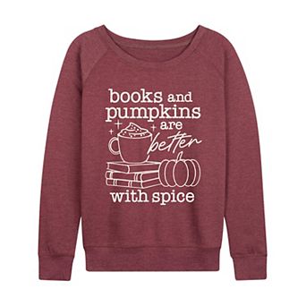 Women's Books & Pumpkins French Terry Long Sleeve Tee