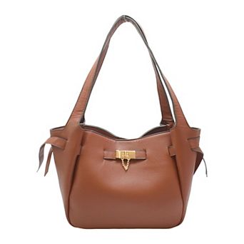 Adrienne Vittadini Structured Tote Bag With Chain Accent