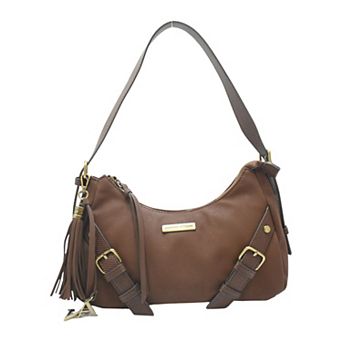 Adrienne Vittadini Studded Strap Slouchy Shoulder Bag