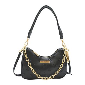 Adrienne Vittadini Embossed Logo Chain Shoulder Bag