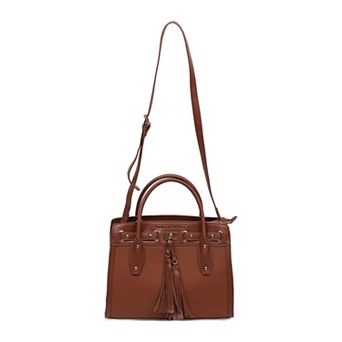 Adrienne Vittadini Madison Satchel Bag With Crossbody Strap