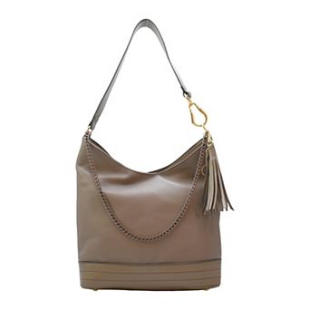 Adrienne Vittadini Layered Chain Detail Slouchy Hobo Bag