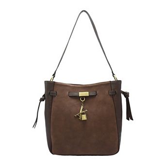 Adrienne Vittadini Structured Shoulder Tote Bag With Belt Detail