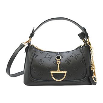 Adrienne Vittadini Monogram Zip-Top Mini Shoulder Bag