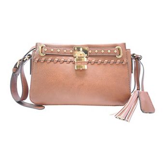 Adrienne Vittadini Studded X-Body Bag With Lock