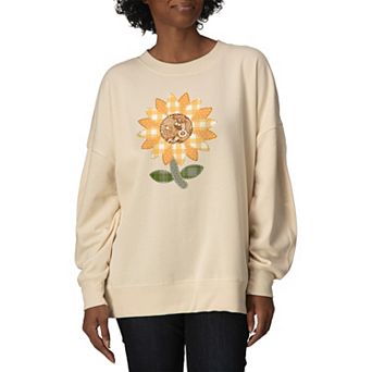 Women's Sunflower Patches Oversized Fleece Crew Sweatshirt