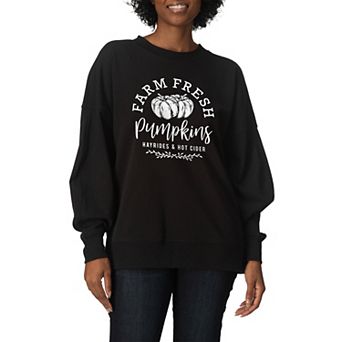 Women's Farm Fresh Pumpkins Oversized Fleece Crew Sweatshirt