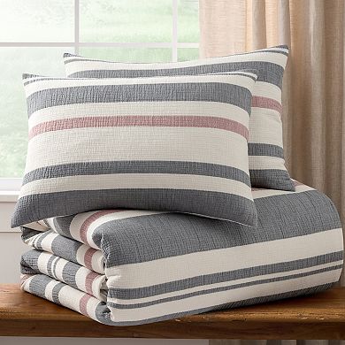 Levtex Home Pierre Striped Duvet Cover Set with Shams