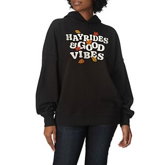 Women's Hayrides & Good Vibes Oversized Fleece Hoodie Sweatshirt