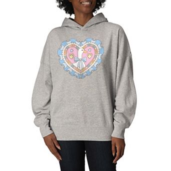 Women's Coquette Goose Heart Oversized Fleece Hoodie Sweatshirt