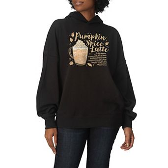 Women's Pumpkin Spice Latte Oversized Fleece Hoodie Sweatshirt
