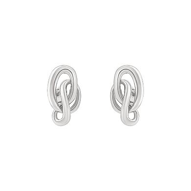 Aleure Precioso Sterling Silver Knot Stud Earrings