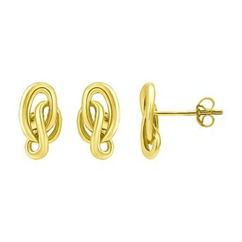 Aleure Precioso Sterling Silver Knot Stud Earrings